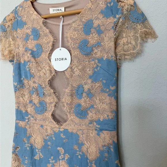 NWT Storia Aries Lace Mesh Mini Dress - Picture 5 of 14